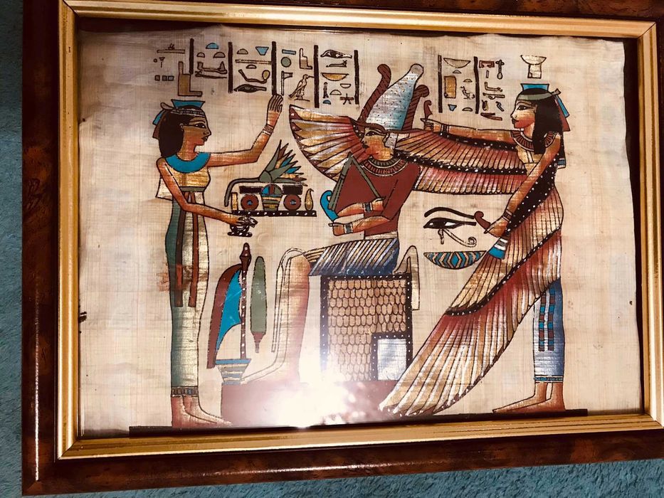 Картина панно объемное камень фреска барельеф Египет папирус