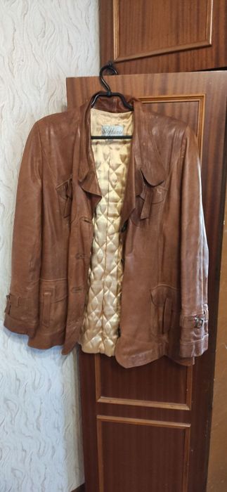 Кожаный пиджак на подкладке