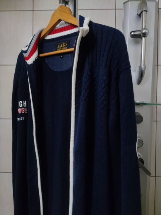 Męski kardigan XL  rozpinany marki Jacks Denim Co. w kolorze ciemnego