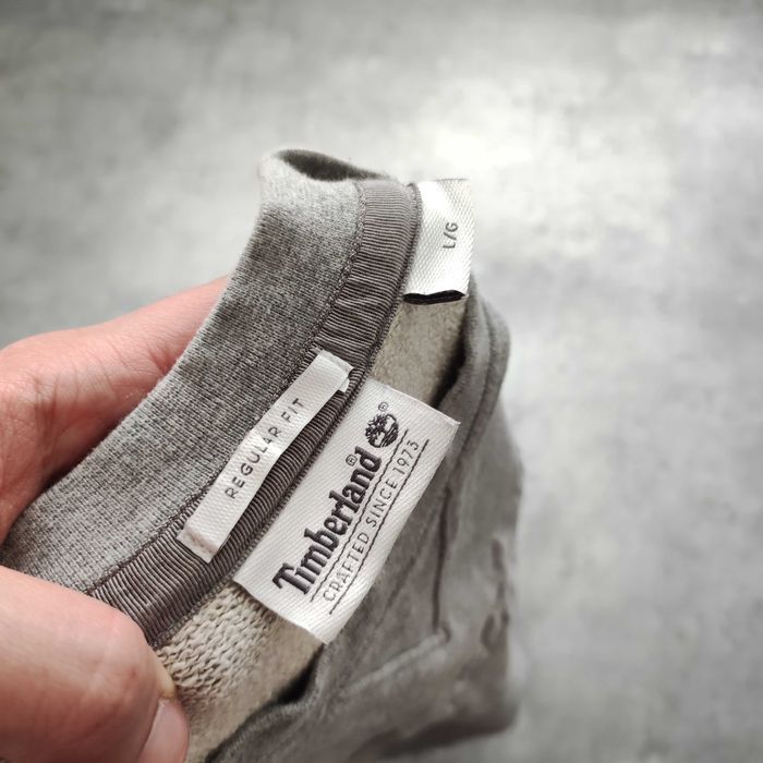 MĘSKA Bluza PREMIUM Duże Logo Haft Szara Bawełna Timberland Casual
