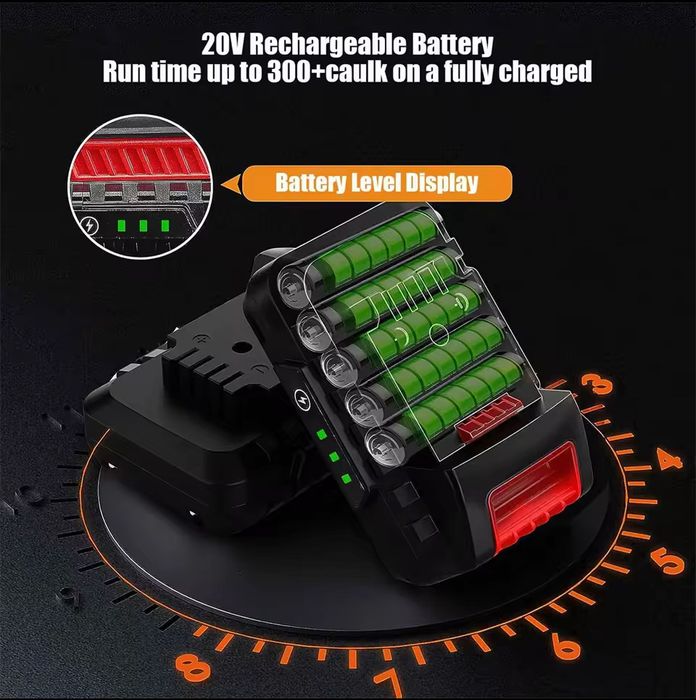 Pistola de cola veda/silicone a bateria