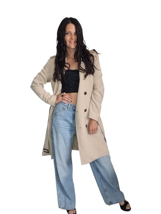 Piękny dlugi beżowy płaszczyk H&M rozmiar S 36