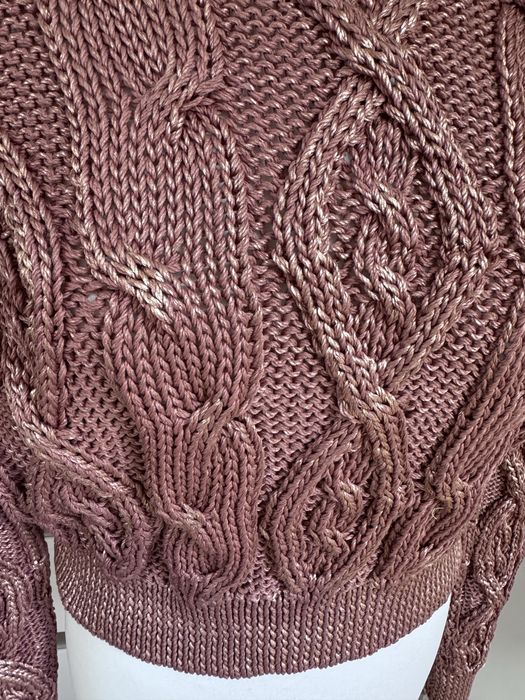 Sweter zara splot warkocze metaliczny nowy