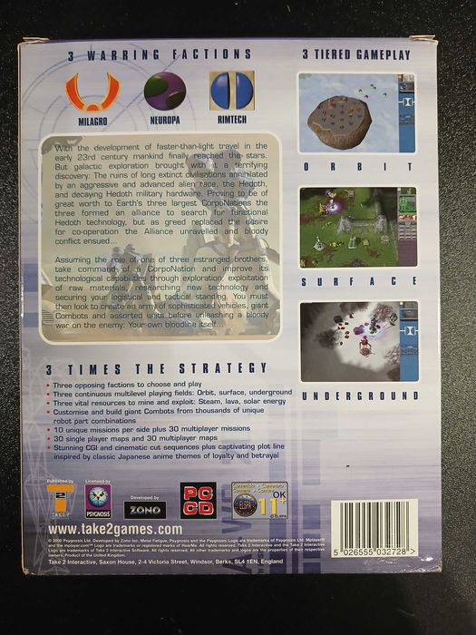 Jogo PC Vintage: Metal Fatigue : (2000) – Jogo clássico de estratégia em tempo real - Big Box