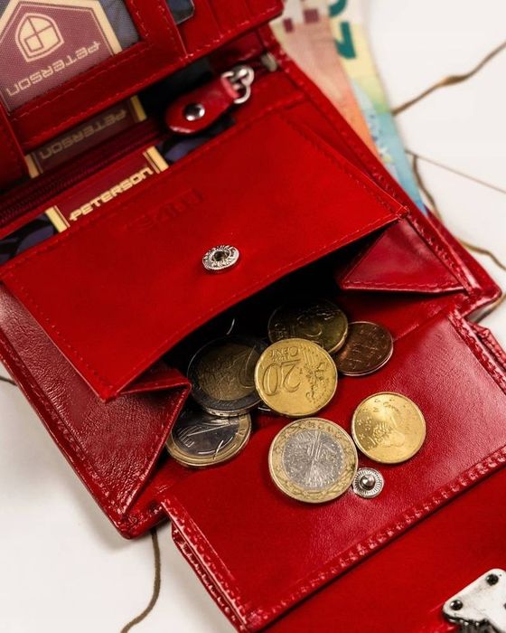 zestaw prezentowy: skórzany portfel damski i brelok - peterson