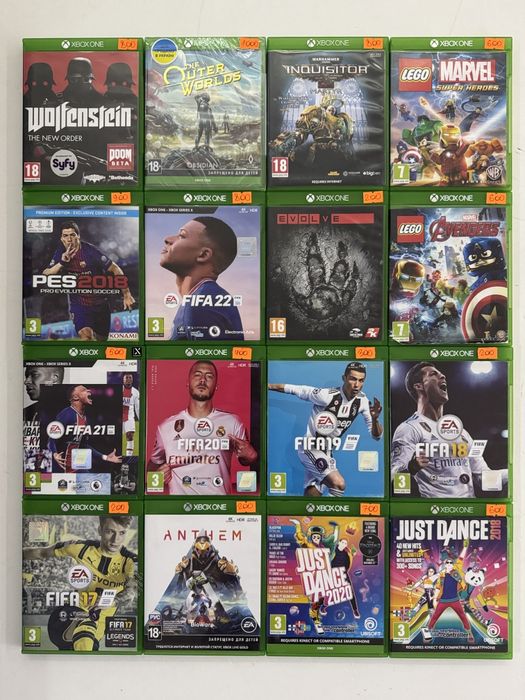 Microsoft Xbox One диск Fifa, PES,Lego, just dance, outer worlds б/у