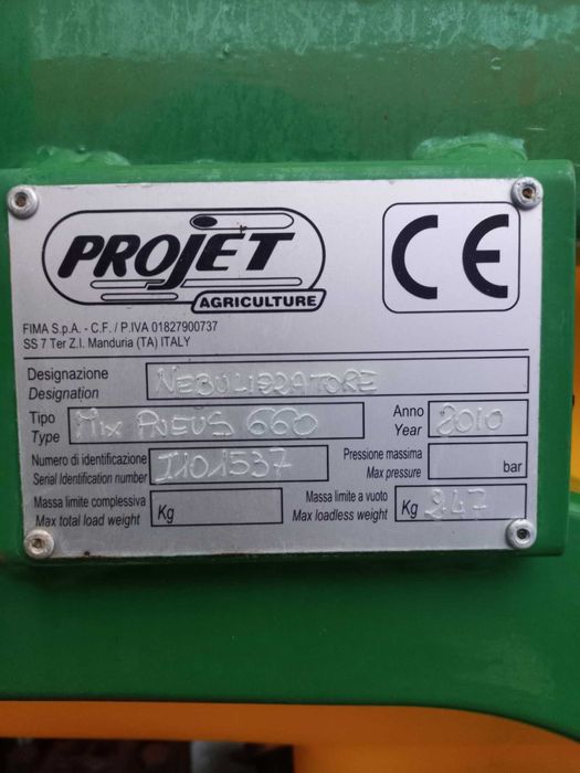 Pulverizador Projet Mix Pneus 660