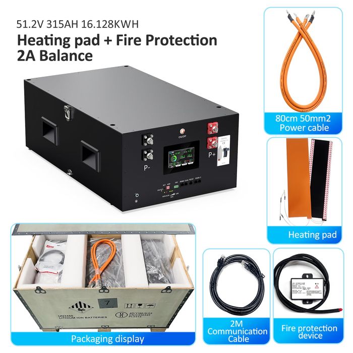 Magazyn Energii  Lifepo4  48 v Off grid Jk Bms  BMS 16kwh