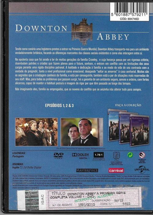 Downton Abbey: Primeira Temporada (3 DVD)
