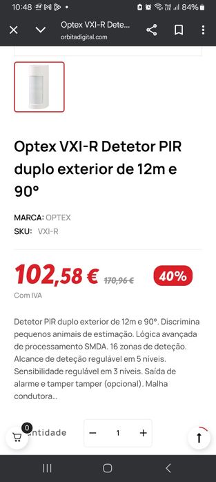 Optex Detetores RIP