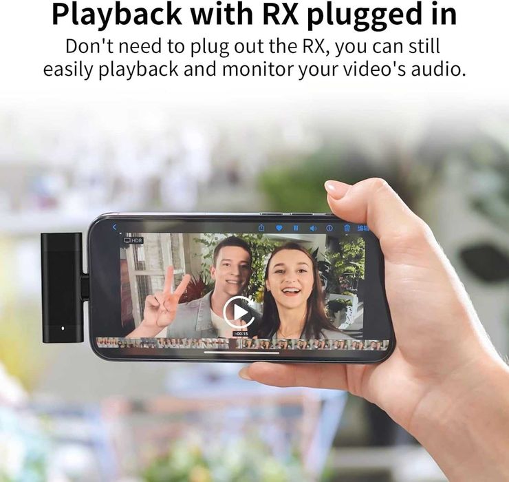 X2 Microfones de lapela sem fios para iPhone