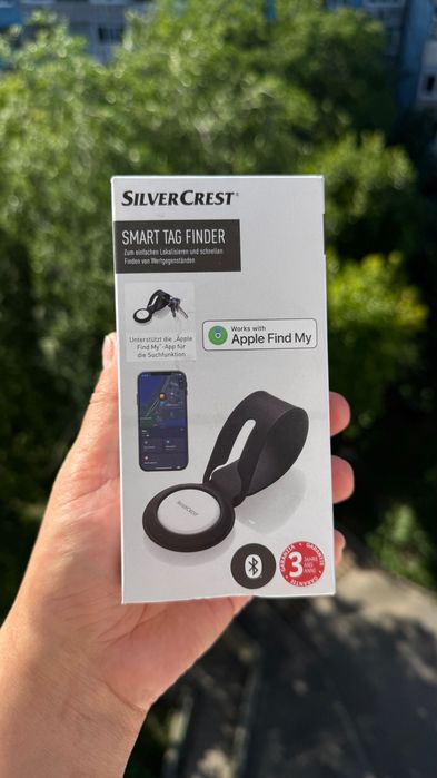 Сертифицированный трекер из Германии! Apple Find My AirTag Умный GPS трекер брелок SilverCrest черный маячок для поиска кошелька ключей кота локатор