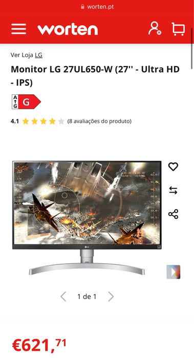 27’’ monitor LG 27UL650-W