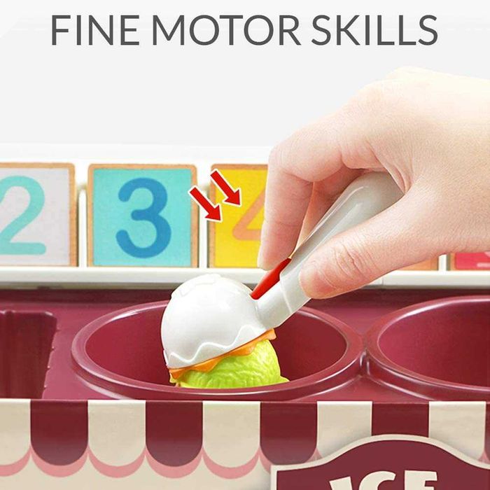 Gelataria de brinquedo, jogo educativo de matemática e lógica