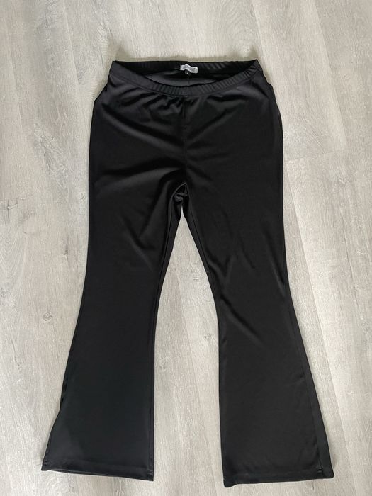 Getry leginsy dzwony prążek czarne XL jak NOWE