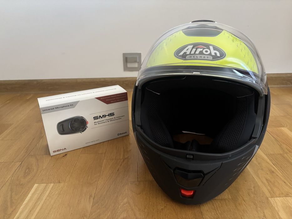 Kask motocyklowy AIROH REV 19 Leaden z interkom