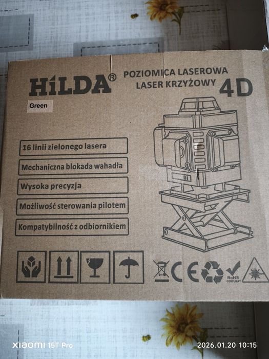 Laser krzyżowy samopoziomujący zielony 4D