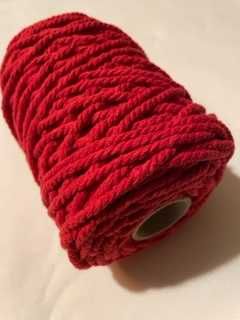 Fio macramê vermelho,100% Algodão 5mm espessura Fabricado em Portugal
