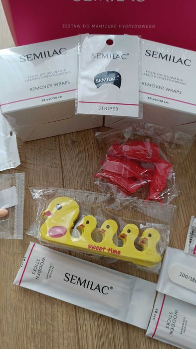 Semilac zestaw do manicure hybrydowego lampa i 14 akcesoriów