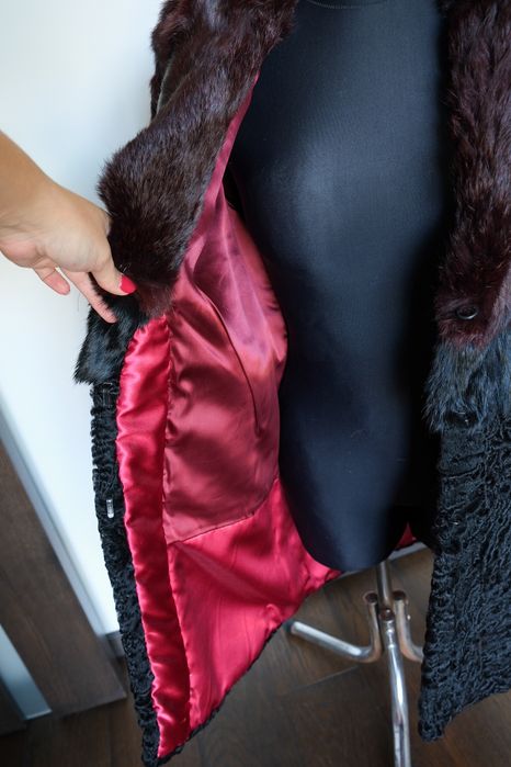 Przepiękne futro upcycled królik i karakuły