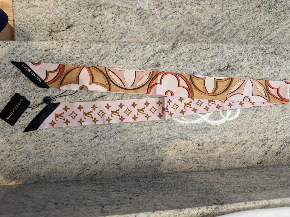 Rozowa apaszka twilly bandeau dwustronna Louis Vuitton nowa 100% jedwab