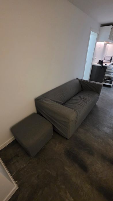 Sofá 3 Lugares IKEA Norsborg Cinzento + Puff / Apoio de Pés