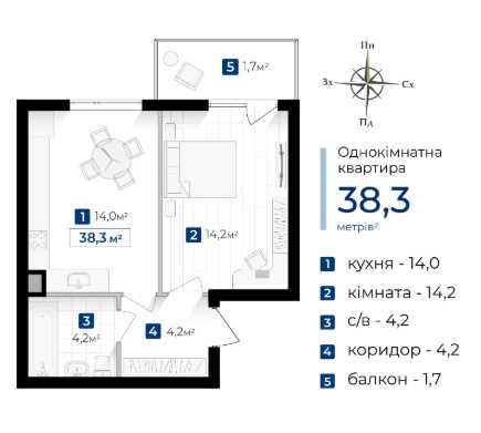 Доступна 1-кімнатна квартира в ЖК "Містечко Південне"_KC