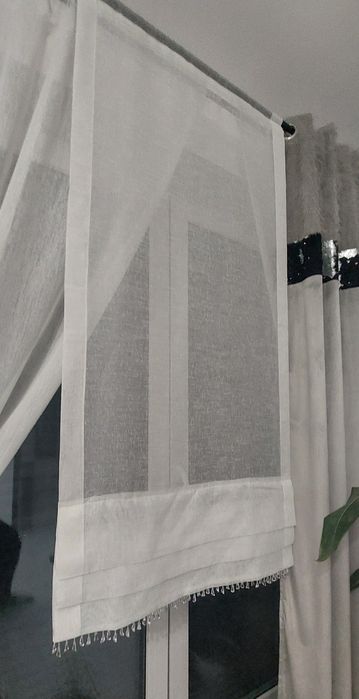 Firana gotowa biała roleta glamour