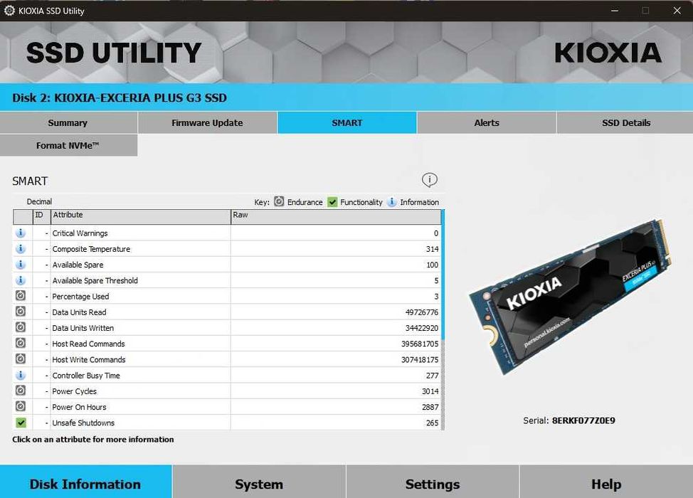 Dysk SSD Kioxia Exceria Plus G3 1 TB gen.4 szybki GWARANCJA ok.4 lata