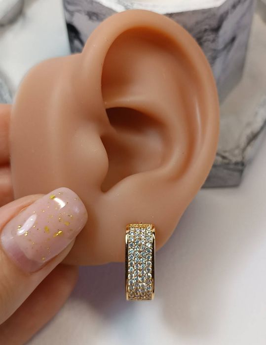 Сережки Xuping медичне золото, 18 мм на 8 мм