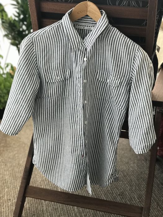 Lniana damska koszula 36 w paski Tommy Hilfiger