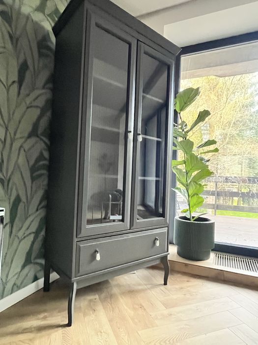 Witryna Ikea Edland antracyt grafit vintage retro ludwik mid century