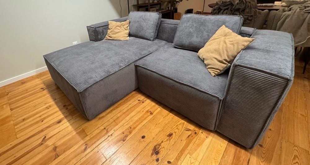 Sofa kave home Blok bombazina cinzento