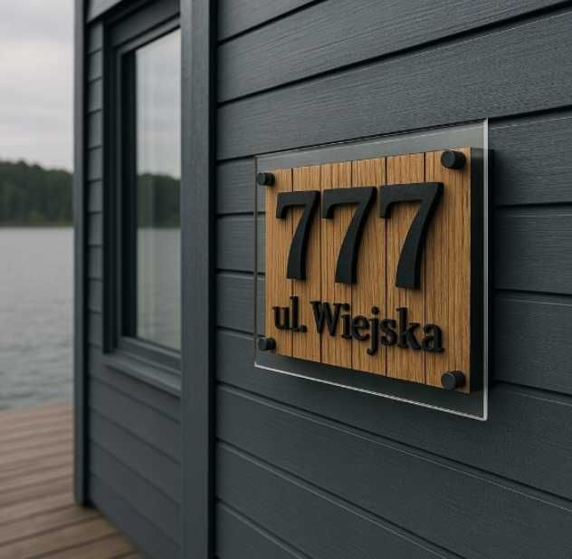Tabliczka Adresowa Na Dom Adres Personalizowana Ulica numer 25x40cm