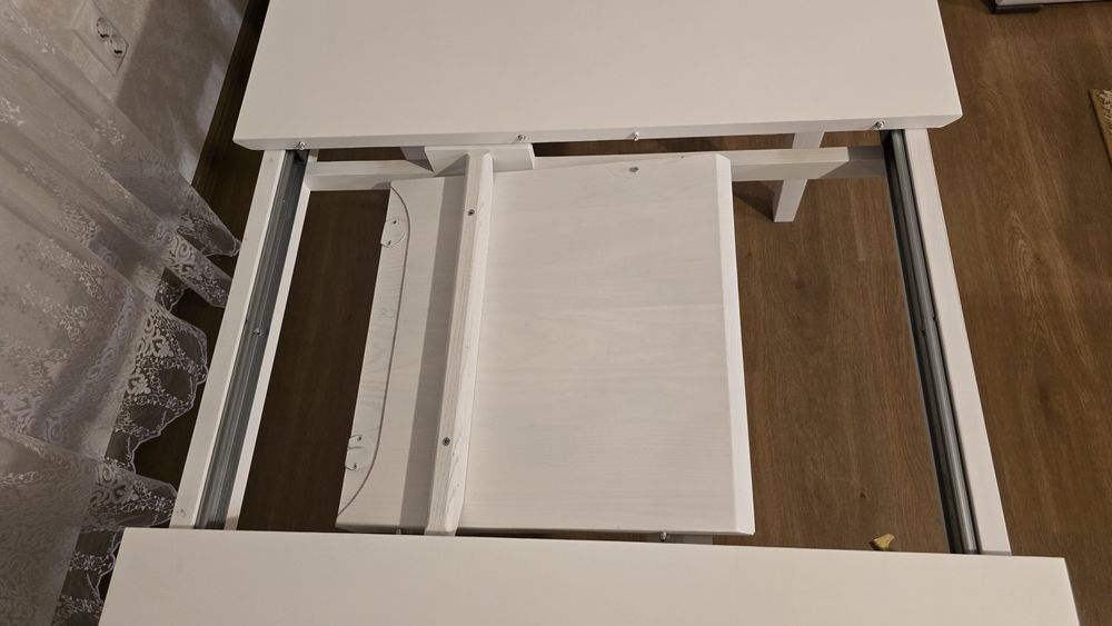 Стіл Торіно  розкладний, дерево ясень масив Білий