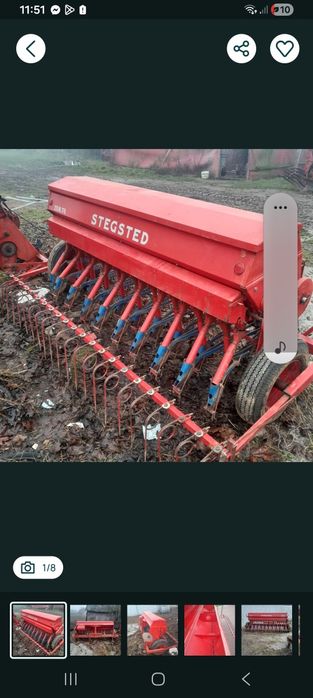 Siewnik Stegsted 2.5 metra 2.25 m  drobny wysiew orginał lakier