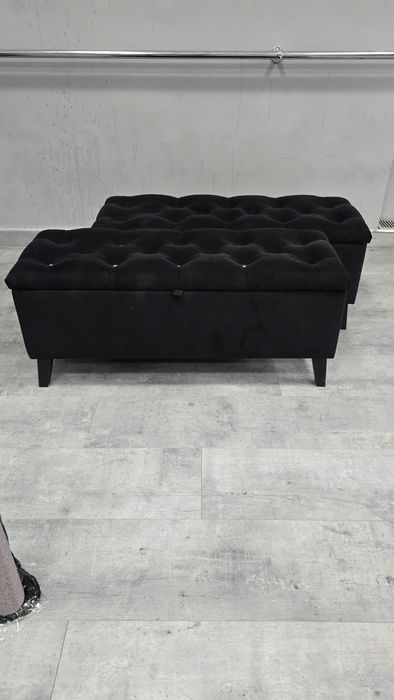 Pufa welurowa czarna 100x40