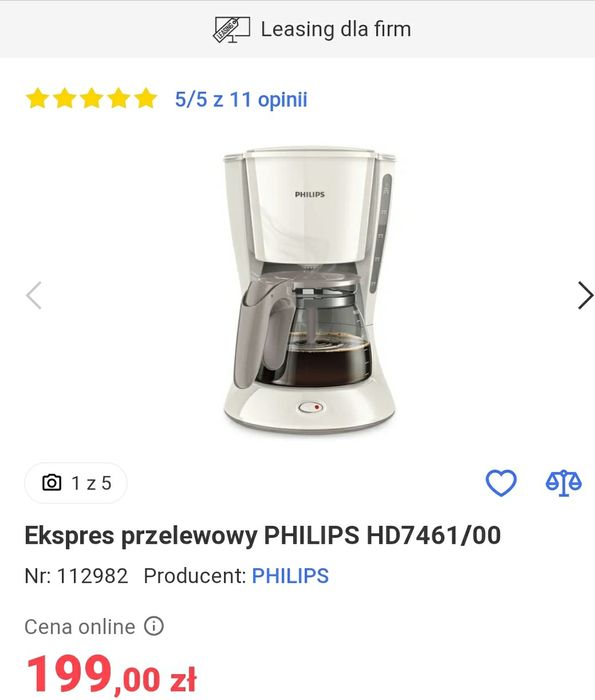Ekspres przelewowy Philips simply