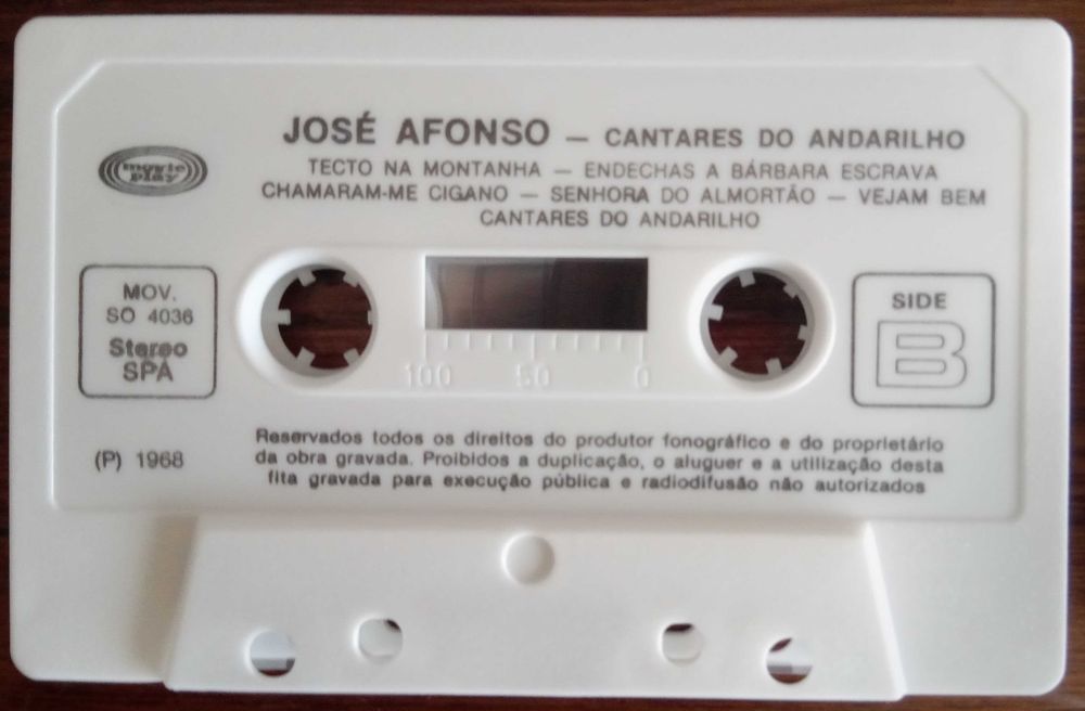 José Afonso	- - - - -		Cantares do Andarilho	- - - - -	K7