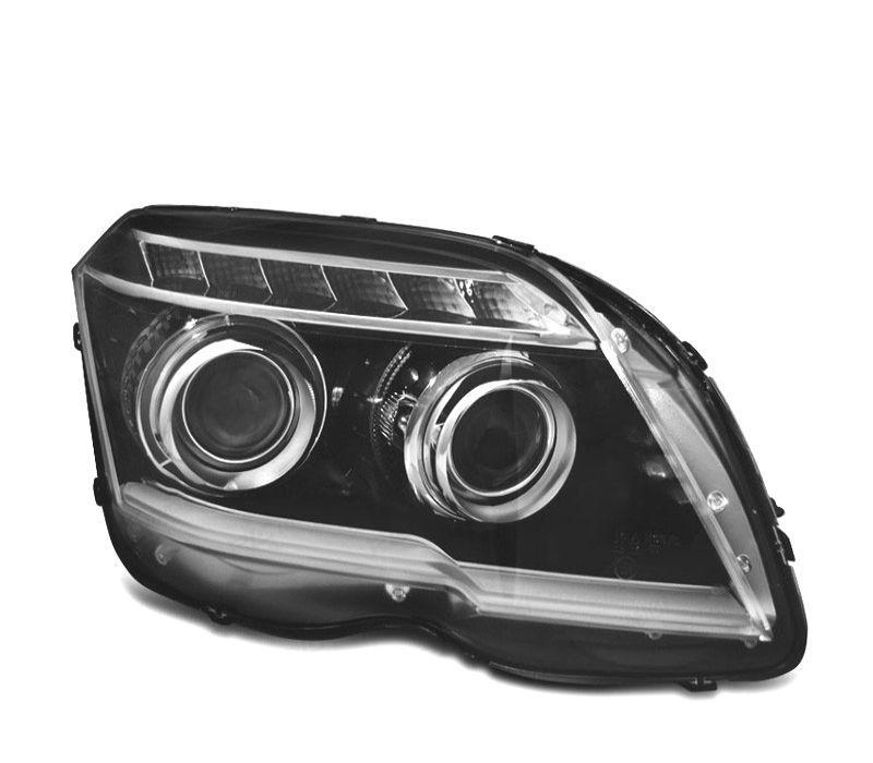 FAROIS FRONTAL PARA MERCEDES GLK X204 LUZ DIURNA FUNDO PRETO