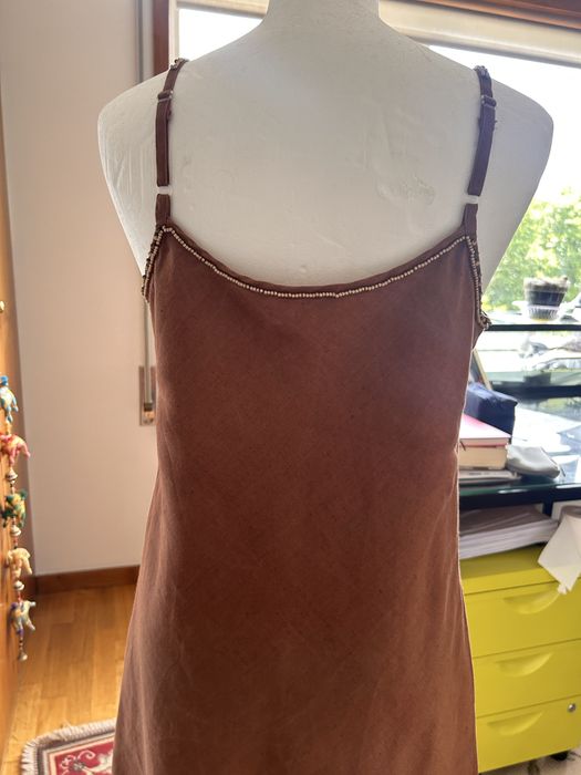 Vestido Castanho Derui (Estilo Slip Dress) – Tamanho M/L (Como Novo)