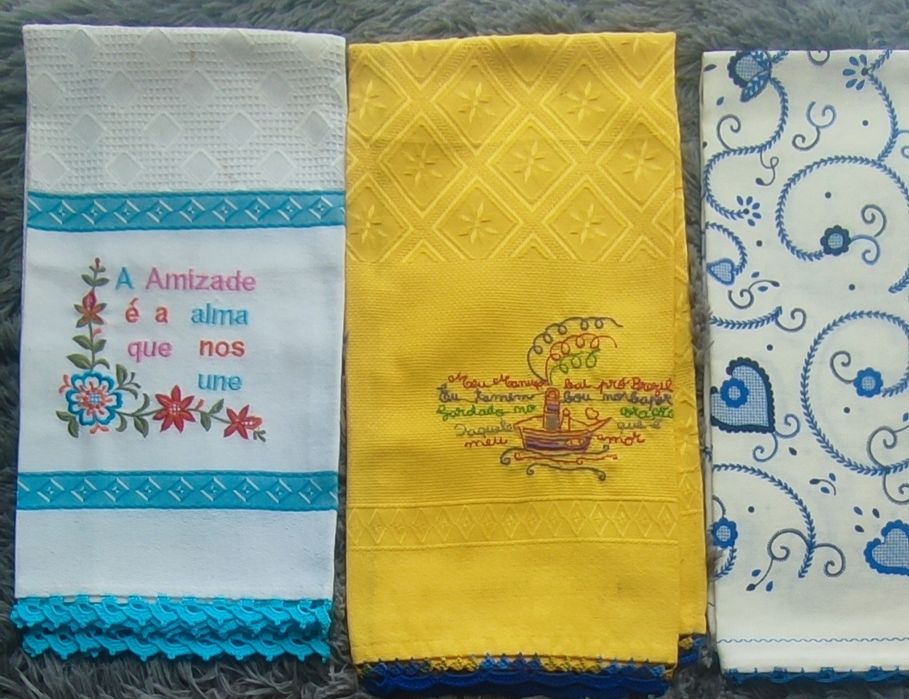 Panos com Picot em crochet recordação Portugal - Novos