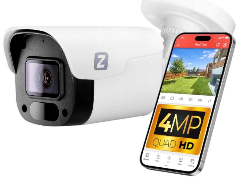 Kamera PoE IP Zewnętrzna 4MPx Full HD IR 30m Obiektyw 3.6mm