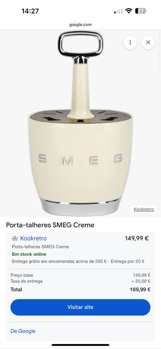 Suporte talheres smeg novo na caixa bege