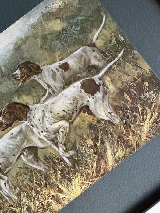 Quadro pintura com 3 cães Raça Pointer