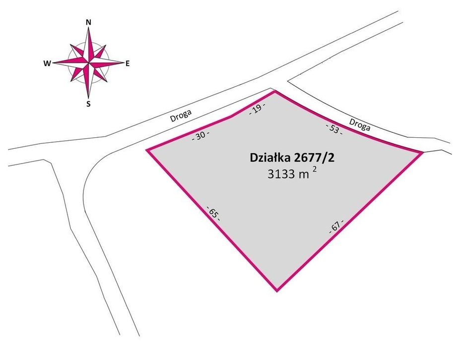 Działka 31,33 ar Borek Stary