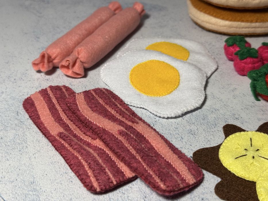 Набір сніданок для гри в ресторан Фрути з фетру , овочі з фетру