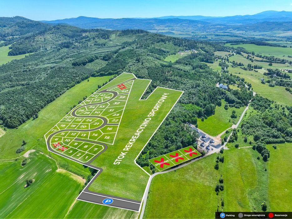 Działka rekreacyjna pod domki 35, 50 i 70 m2. Pewna inwestycja! Raty!