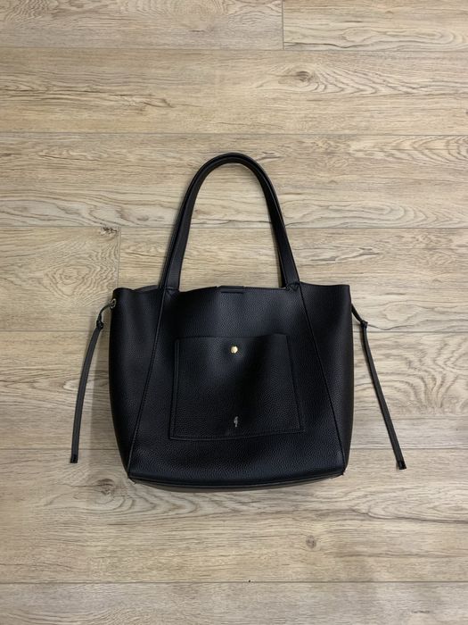 Czarna damska skórzana torebka shopper A4 na ramię Ochnik