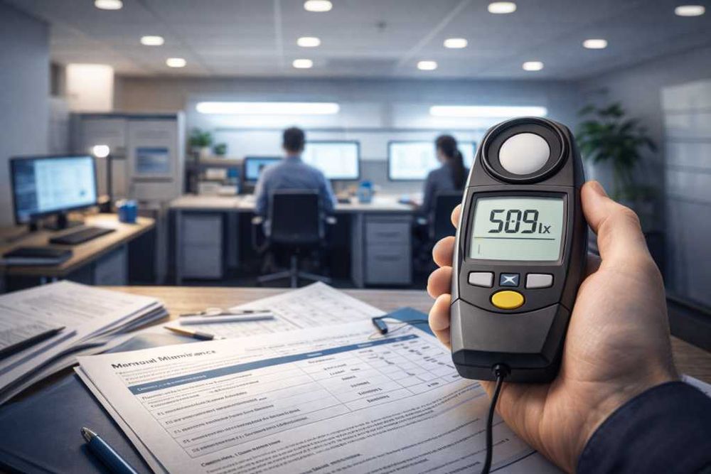 Pomiary natężenia oświetlenia ogólnego i na stanowiskach pracy